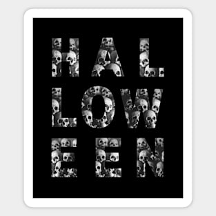 HALLOWEEN Scary Spooky Letters Made of Skulls Magnet